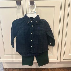 Ralph Lauren, boys 6 month corduroy top and pants set.